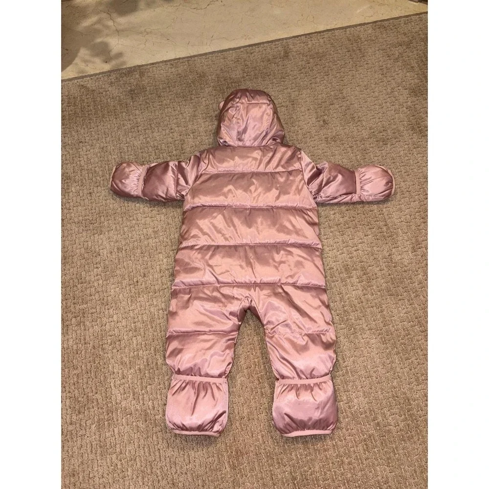 Baby Gap Pink Primaloft PURE Water Resistant Bear Ear Snowsuit Bunting 12-18M